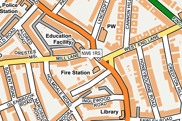 NW6 1RS map - OS OpenMap – Local (Ordnance Survey)