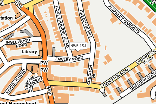 NW6 1SJ map - OS OpenMap – Local (Ordnance Survey)