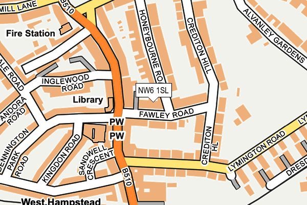 NW6 1SL map - OS OpenMap – Local (Ordnance Survey)