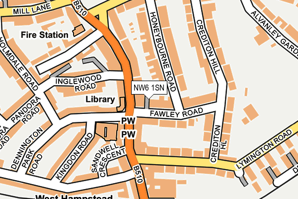 NW6 1SN map - OS OpenMap – Local (Ordnance Survey)