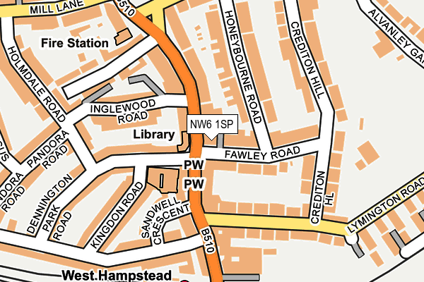 NW6 1SP map - OS OpenMap – Local (Ordnance Survey)