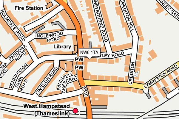 NW6 1TA map - OS OpenMap – Local (Ordnance Survey)