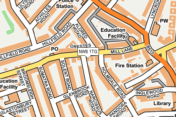 NW6 1TG map - OS OpenMap – Local (Ordnance Survey)