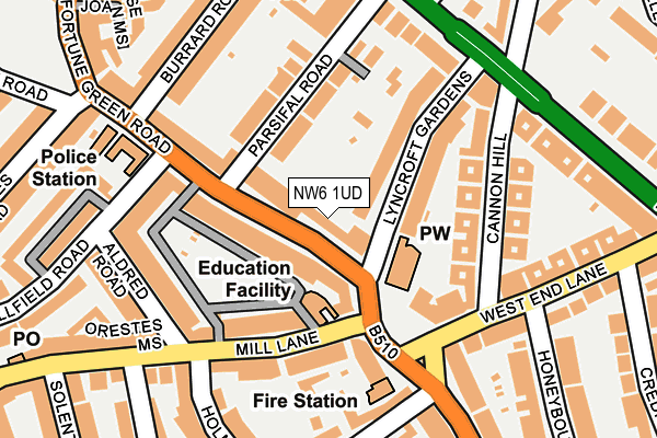 NW6 1UD map - OS OpenMap – Local (Ordnance Survey)