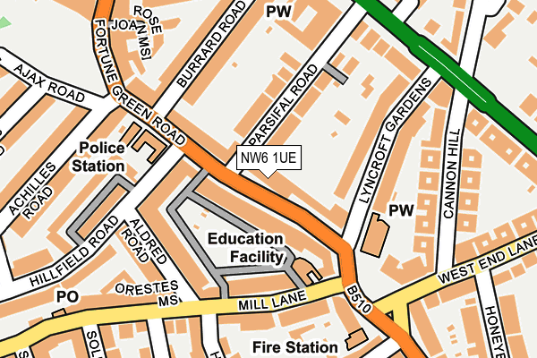 NW6 1UE map - OS OpenMap – Local (Ordnance Survey)