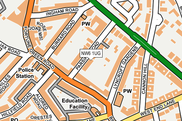 NW6 1UG map - OS OpenMap – Local (Ordnance Survey)