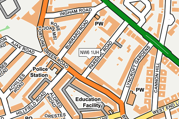 NW6 1UH map - OS OpenMap – Local (Ordnance Survey)