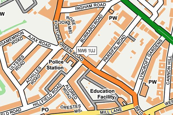NW6 1UJ map - OS OpenMap – Local (Ordnance Survey)