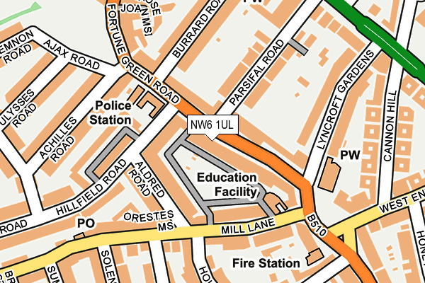 NW6 1UL map - OS OpenMap – Local (Ordnance Survey)