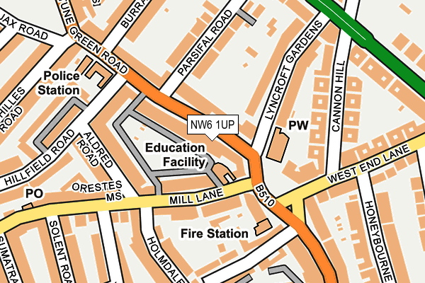 NW6 1UP map - OS OpenMap – Local (Ordnance Survey)