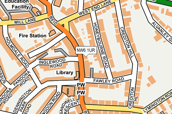 NW6 1UR map - OS OpenMap – Local (Ordnance Survey)