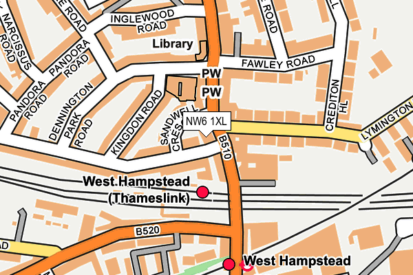 NW6 1XL map - OS OpenMap – Local (Ordnance Survey)