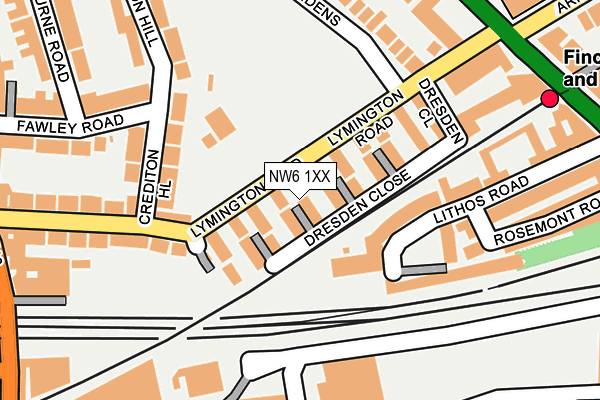 NW6 1XX map - OS OpenMap – Local (Ordnance Survey)