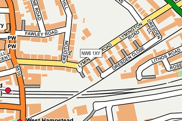 NW6 1XY map - OS OpenMap – Local (Ordnance Survey)