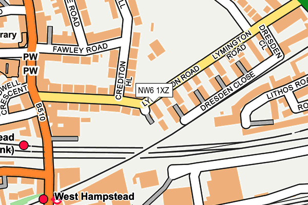 NW6 1XZ map - OS OpenMap – Local (Ordnance Survey)