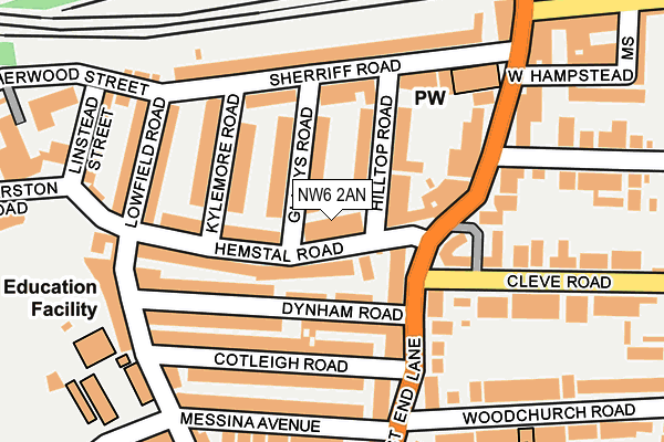 NW6 2AN map - OS OpenMap – Local (Ordnance Survey)