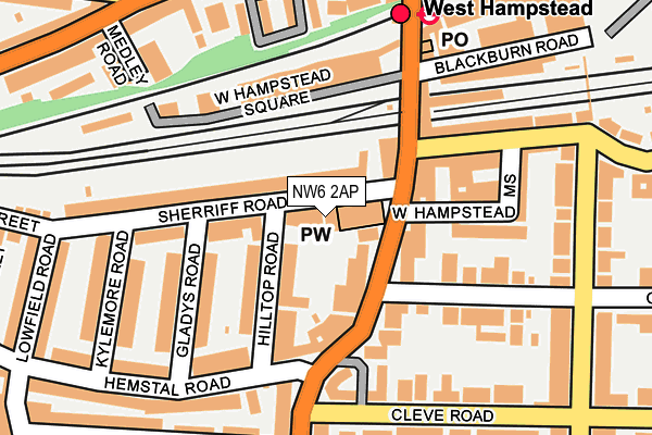 NW6 2AP map - OS OpenMap – Local (Ordnance Survey)
