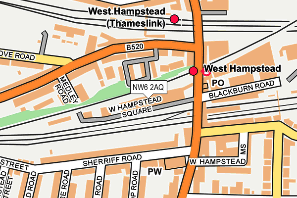 NW6 2AQ map - OS OpenMap – Local (Ordnance Survey)