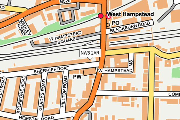 NW6 2AR map - OS OpenMap – Local (Ordnance Survey)