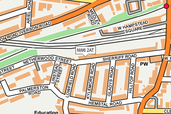 NW6 2AT map - OS OpenMap – Local (Ordnance Survey)