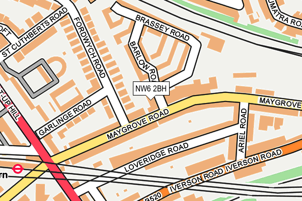 NW6 2BH map - OS OpenMap – Local (Ordnance Survey)