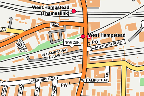 NW6 2BR map - OS OpenMap – Local (Ordnance Survey)