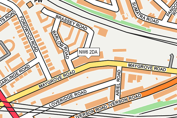 NW6 2DA map - OS OpenMap – Local (Ordnance Survey)