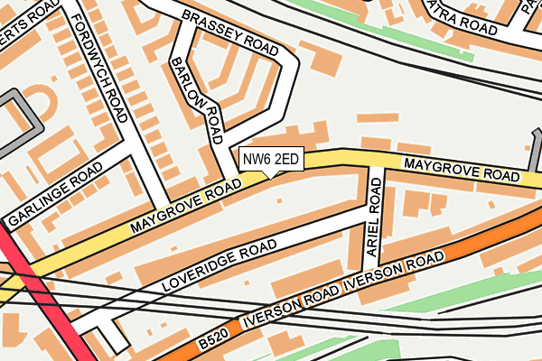 NW6 2ED map - OS OpenMap – Local (Ordnance Survey)