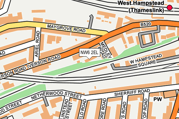 NW6 2EL map - OS OpenMap – Local (Ordnance Survey)