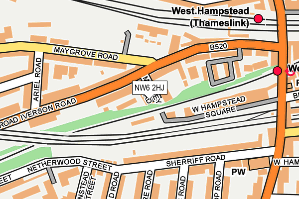 NW6 2HJ map - OS OpenMap – Local (Ordnance Survey)