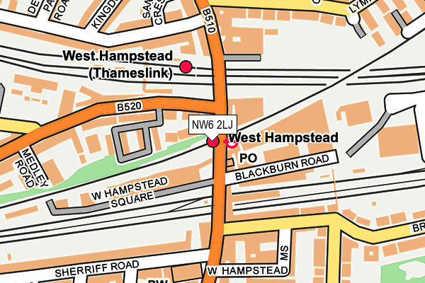 NW6 2LJ map - OS OpenMap – Local (Ordnance Survey)