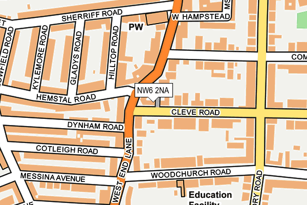 NW6 2NA map - OS OpenMap – Local (Ordnance Survey)