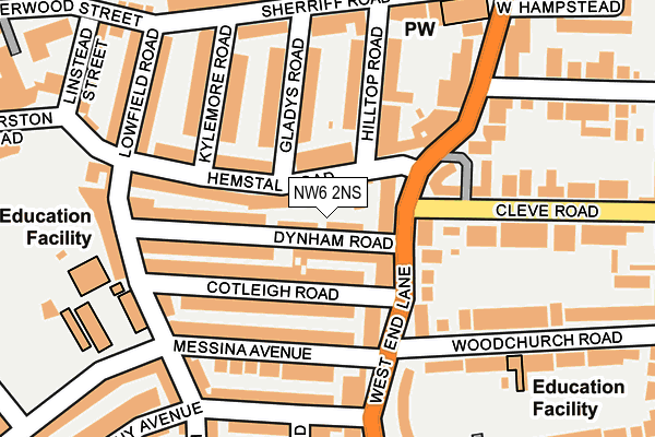 NW6 2NS map - OS OpenMap – Local (Ordnance Survey)