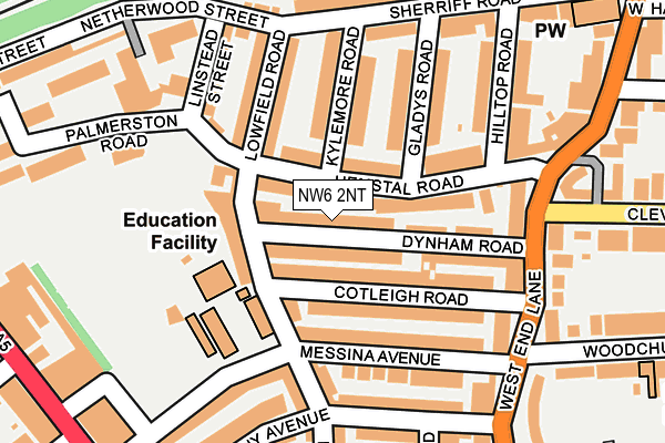 NW6 2NT map - OS OpenMap – Local (Ordnance Survey)