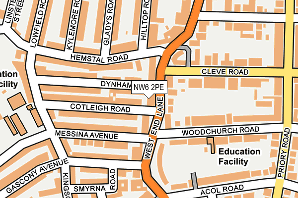 NW6 2PE map - OS OpenMap – Local (Ordnance Survey)