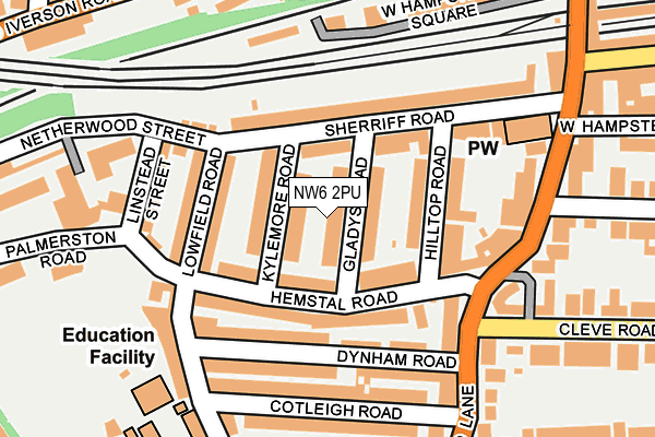 NW6 2PU map - OS OpenMap – Local (Ordnance Survey)