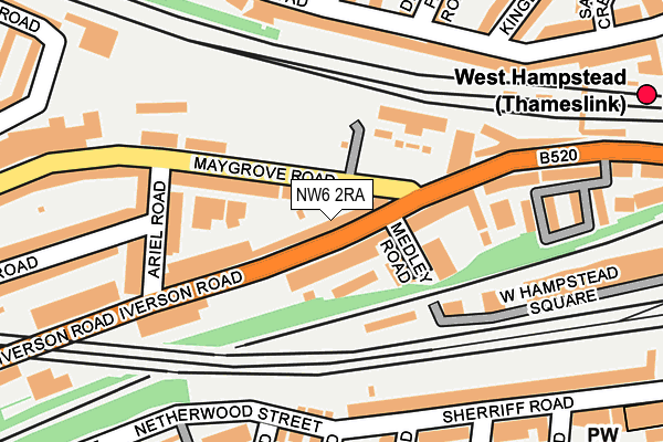 NW6 2RA map - OS OpenMap – Local (Ordnance Survey)