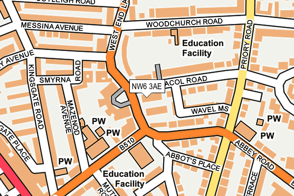 NW6 3AE map - OS OpenMap – Local (Ordnance Survey)