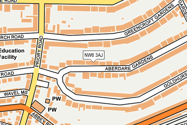 NW6 3AJ map - OS OpenMap – Local (Ordnance Survey)