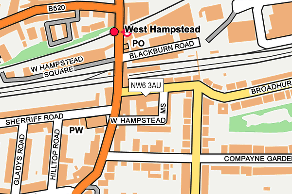 NW6 3AU map - OS OpenMap – Local (Ordnance Survey)