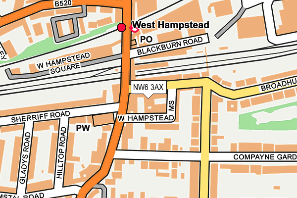 NW6 3AX map - OS OpenMap – Local (Ordnance Survey)