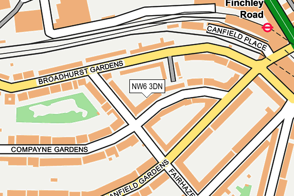 NW6 3DN map - OS OpenMap – Local (Ordnance Survey)
