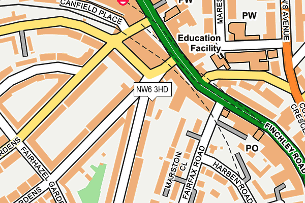 NW6 3HD map - OS OpenMap – Local (Ordnance Survey)
