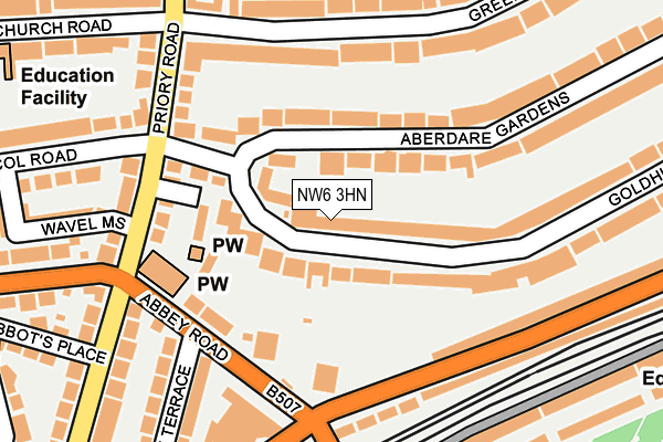 NW6 3HN map - OS OpenMap – Local (Ordnance Survey)