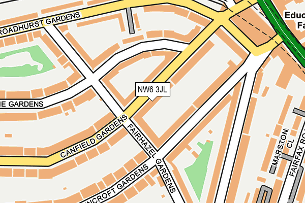 NW6 3JL map - OS OpenMap – Local (Ordnance Survey)