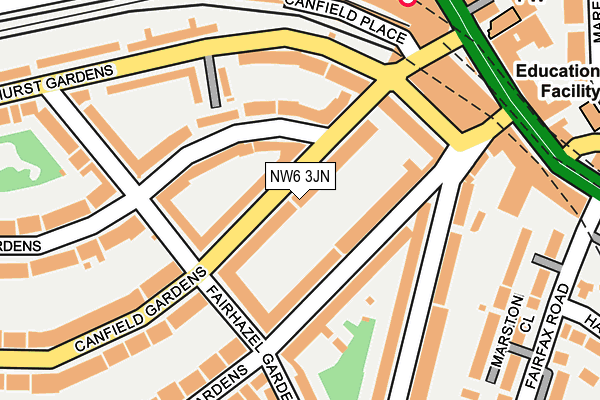 NW6 3JN map - OS OpenMap – Local (Ordnance Survey)