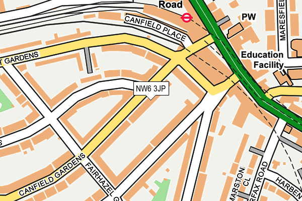 NW6 3JP map - OS OpenMap – Local (Ordnance Survey)