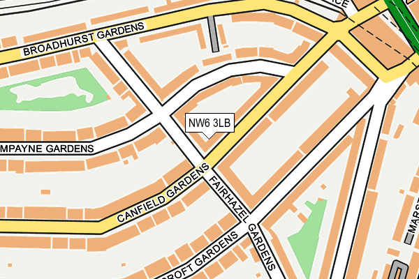 NW6 3LB map - OS OpenMap – Local (Ordnance Survey)