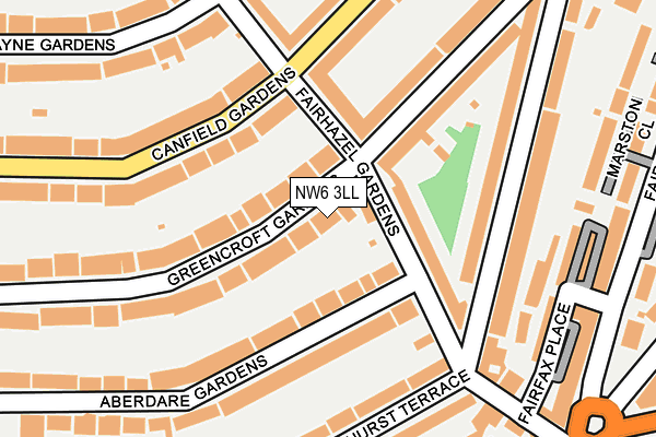 NW6 3LL map - OS OpenMap – Local (Ordnance Survey)