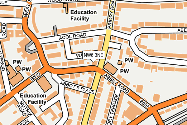 NW6 3NE map - OS OpenMap – Local (Ordnance Survey)